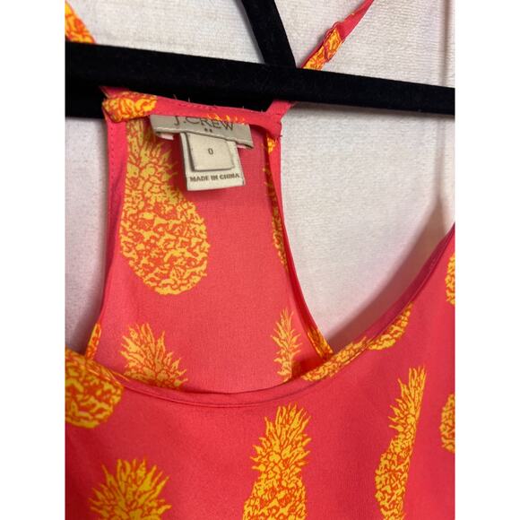 Lot of Two J. Crew Size 0 Sleeveless Tops Pineapples Pink Black White Print - Picture 5 of 7